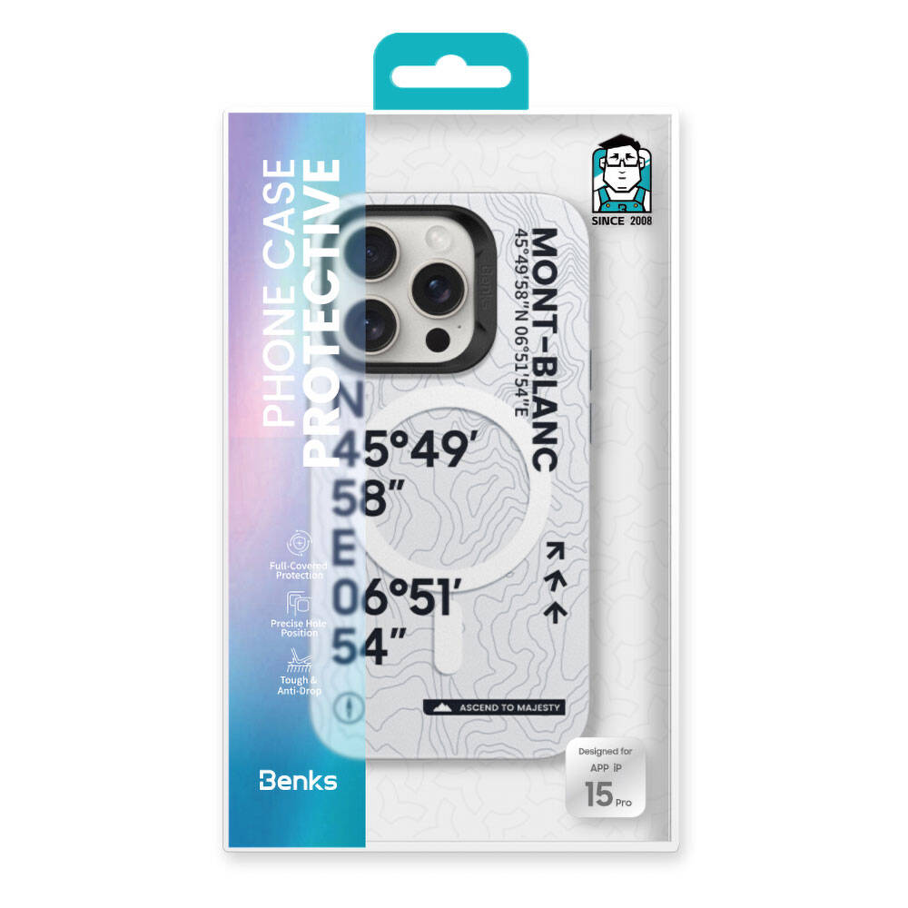 Benks Summit Serisi iPhone 14 Pro Max M-safe Şarj Özellikli Koordinat Yazı Desenli Kılıf Benks Summit Serisi iPhone 14 Pro Max M-safe Şarj Özellikli Koordinat Yazı Desenli Kılıf
